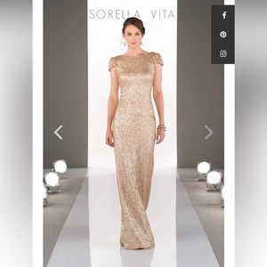 Gold Sequin Dress- Long -Sorella Vita- Style 8718